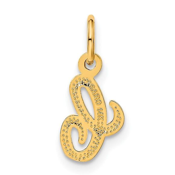 14K Yellow Gold Script Letter C Initial Charm - Picture 3 of 4